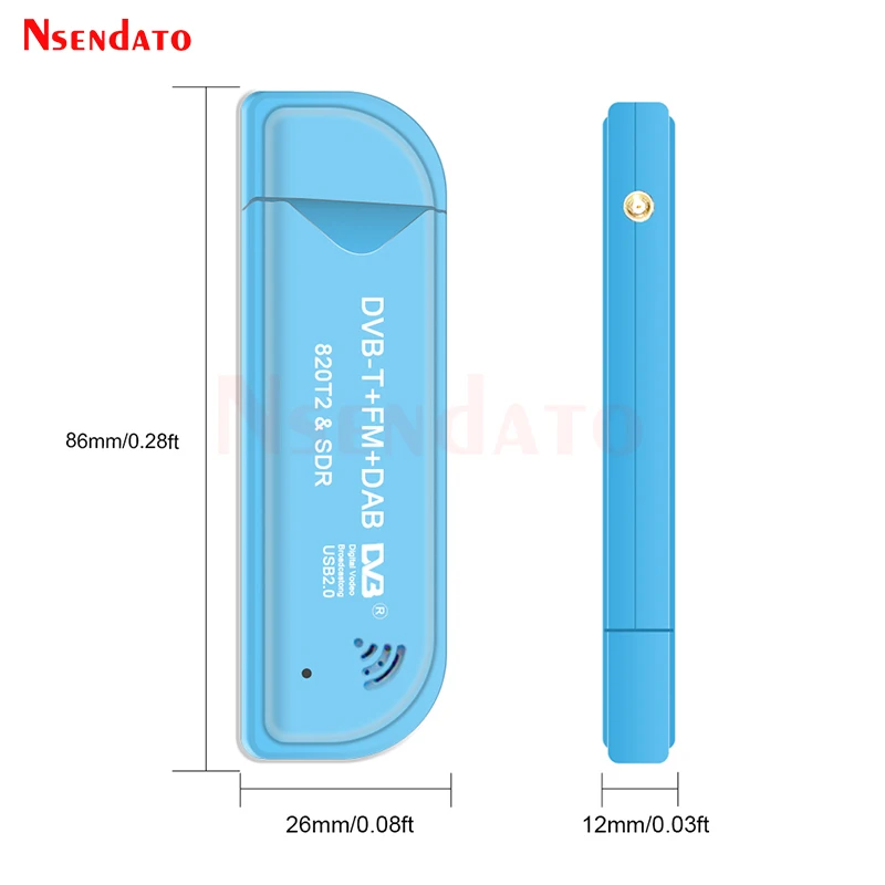 Digital RTL2832U & R820T2 USB2.0 Smart DVB-T SDR TV Stick Tuner DVB-T+FM+DAB RTL SDR TV Receiver Dongle With Antenna For windows