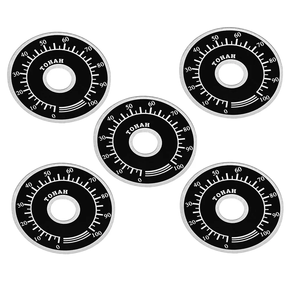 5Pcs Potentiometer Knob Digital Dial Scale Plate Volume Control Cap