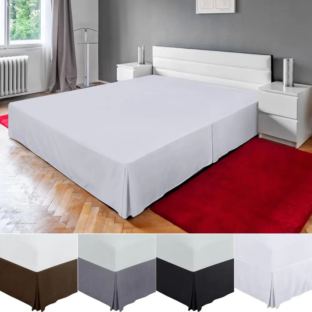 Hotel Bed Skirt Hotel-quality Soft Bedding Solid Color Queen Bed Skirt with 14-inch Tailored Drop Fade for Bedroom bed skirt