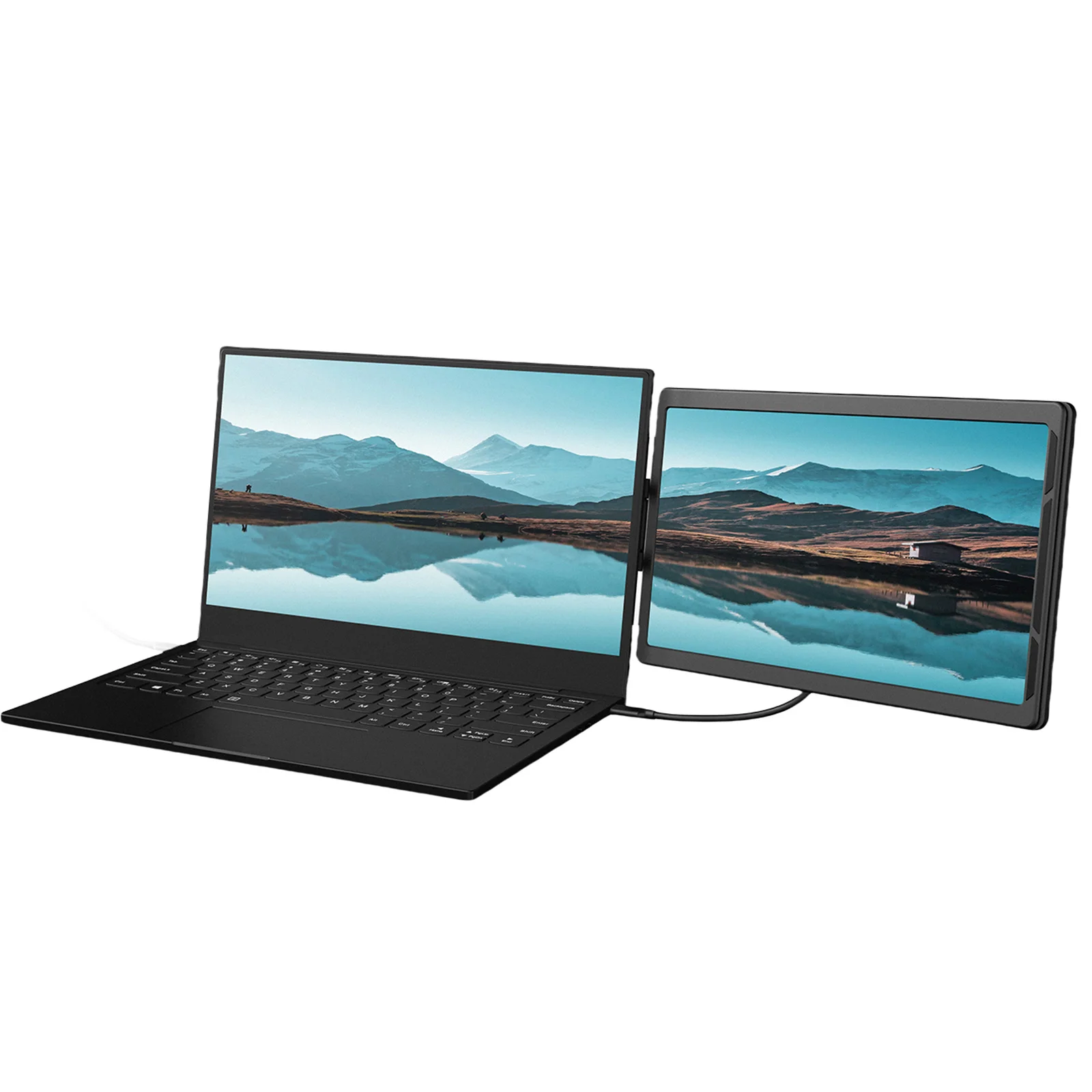 13.3인치 접이식 게이밍 모니터 패널 플러그 앤 플레이 회전식 확장 스크린 USB-C/HDMI 호환 노트북 액세서리