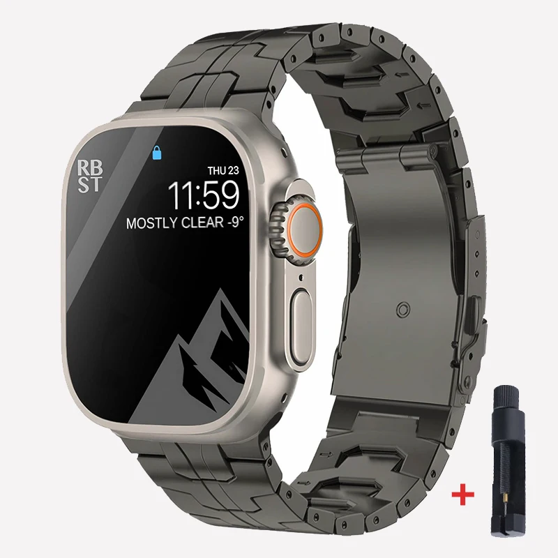 Premium Titanium Metal Strap for Apple Watch - Sleek and Durable Bracelet Replacement