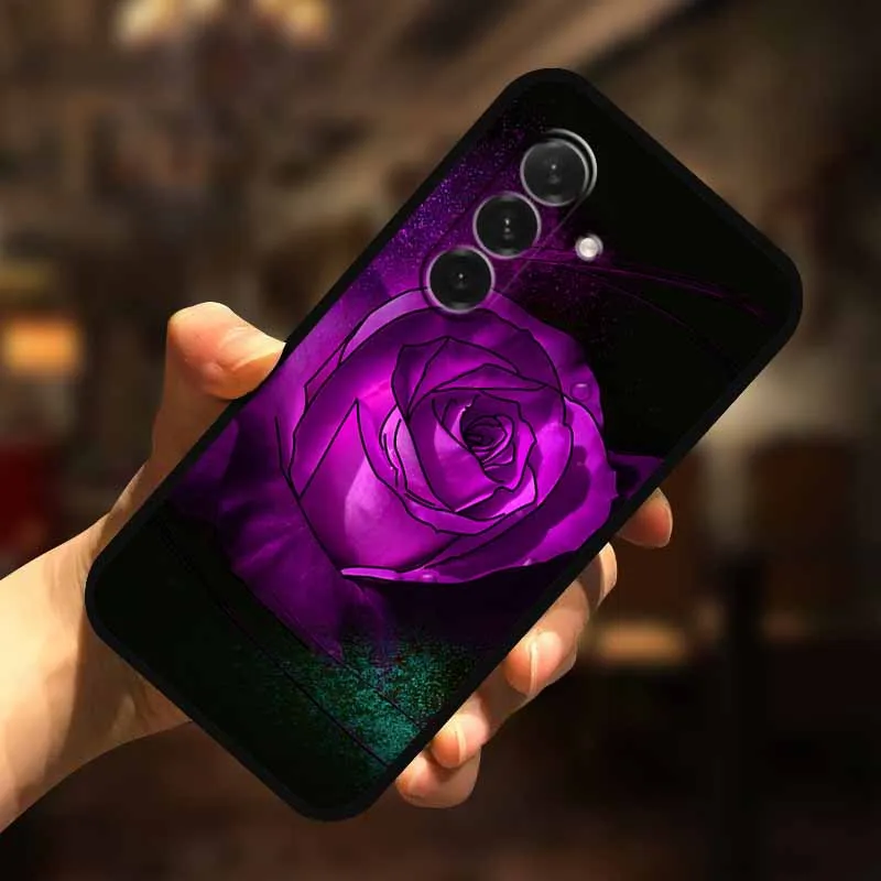 3D Flower Soft Relief Emboss Silicone Back Cover TPU Protector