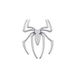 3D Metal Spider Car Logo Chrome Badge - Stylish Auto Exterior Decoration (Silver)