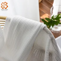 White Sheer Curtains for Living Room, Modern Solid Net Tulle Curtain for Bedroom Window, Ready-made Cortinas, Customized, Rideau 1