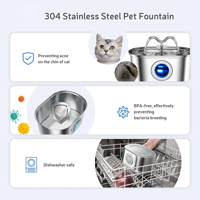 3.2L Stainless Steel Pet Water Feeder Auto Cat Fountain Smart Dog Water Dispenser Visual Window Drinking Bowl Pet Accessories 6