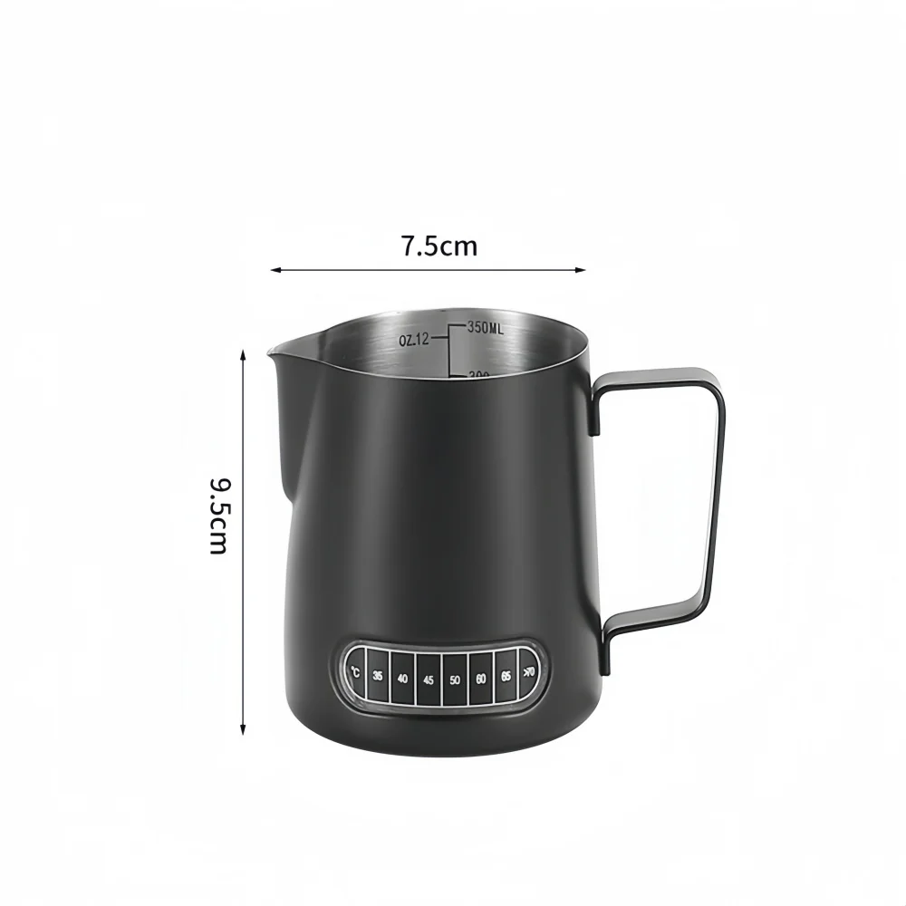 コーヒーミルク泡立て器ジャグ温度感知パッチステンレス鋼の正確なスケールボリュームコントロール高度なプロフェッショナルコーヒーツール