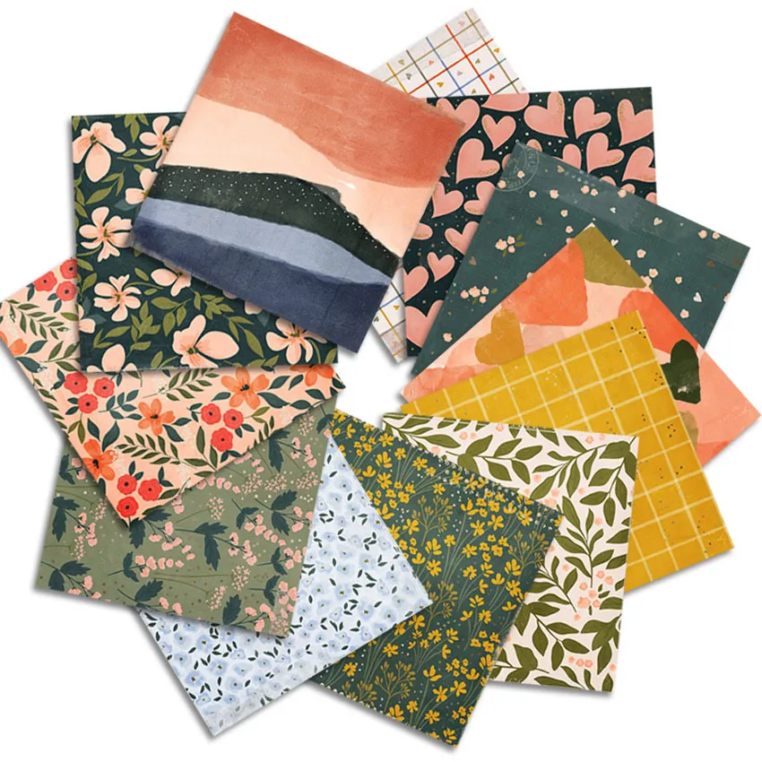 24Sheets/Set Vintage Flower Material Ppaper DIY Scrapbooking Journal Base Collage Photo Props Gift Wrapping Decoration Paper