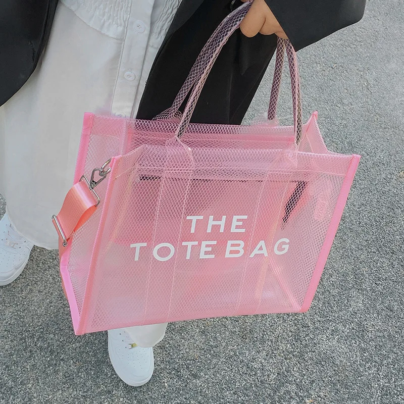 Fashion Transparent Large Tote Bag Designer Clear Pvc Women Handbags Luxury Shoulder Crossbody Bags Summer Beach Jelly Bag 2022