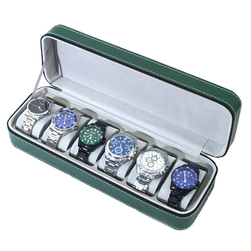 

Leather Watch Box Organizer Luxury Watch Boxes Storage Case Portable Men Mechanical Wrist Watches Display Collection Gift Idea