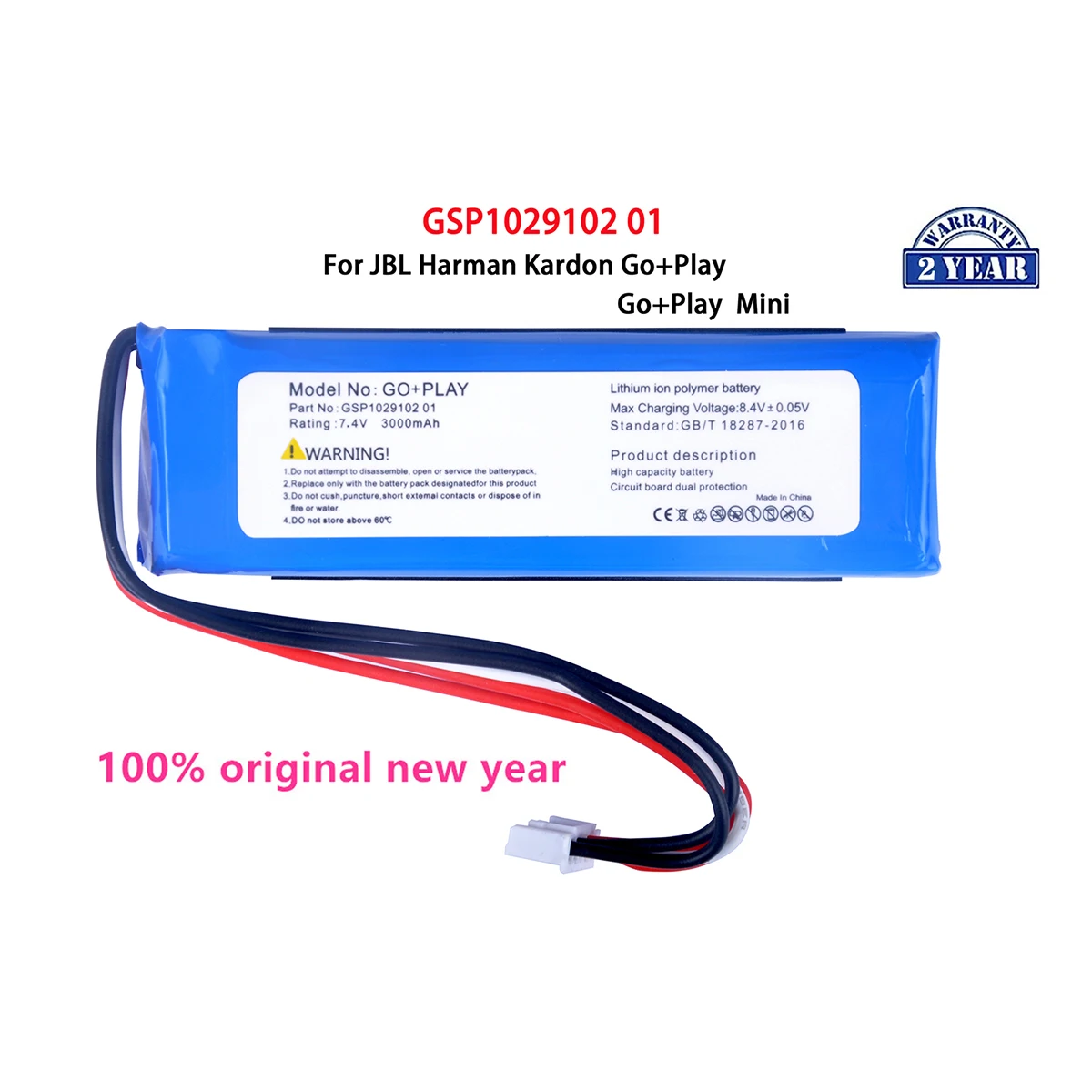 

Original GSP1029102 01 3000mAh Replacement Battery For Harman Kardon Go Play Mini Speaker Li-Polymer Lithium Batteries