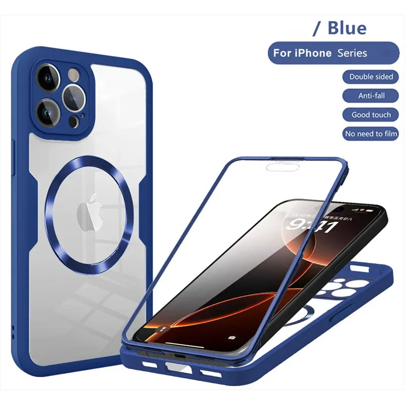 Enhanced 360° Full Coverage Protective Phone Case with MagSafe Compatibility
