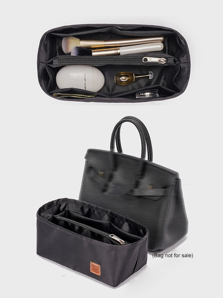 Satin Insert Bag Organizer for H-Birkin Bags 25 30 35 Handbag Organizer Portable Cosmetic Women Bag Travel Purse Organizer