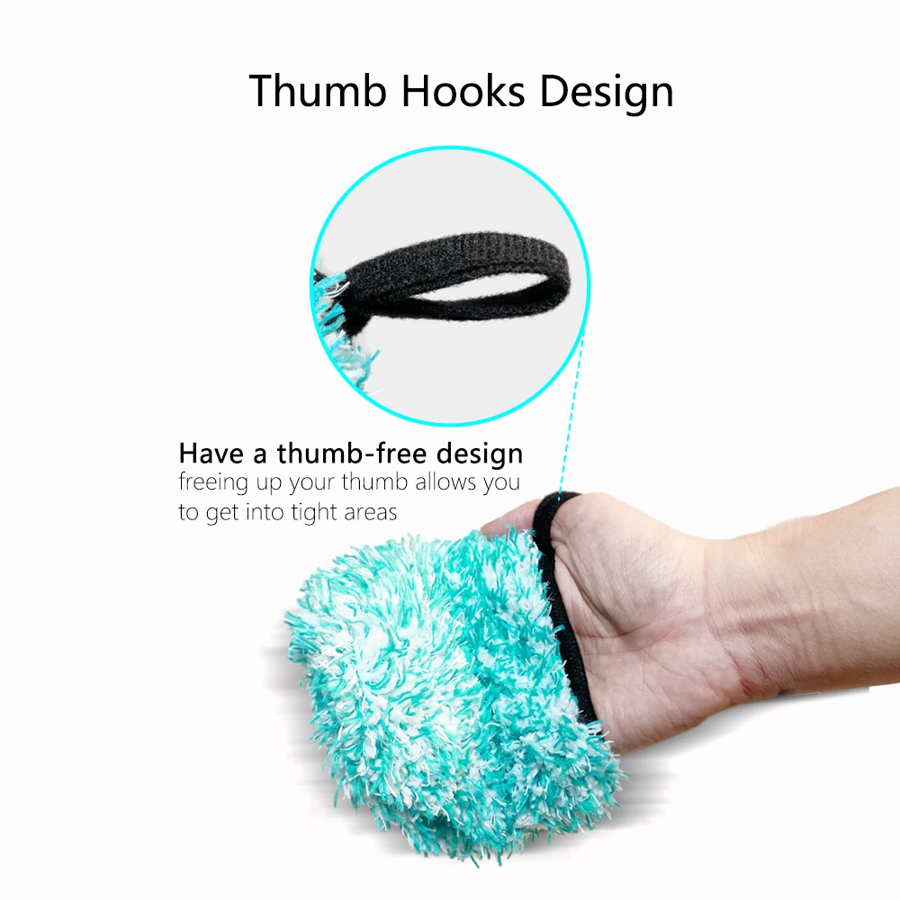 DetailingKing Shag-pile Microfiber Car Wash Glove Double-Side Finger Pocket Car Wheel Wash Mitt for Cleaning Auto Detailing car cleaning gloves,microfiber car mitt,microfiber cleaning gloves,microfiber washing gloves,microfiber gloves