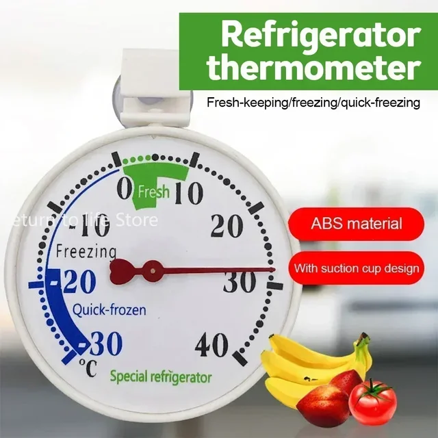 Thermomètre pour réfrigérateur, pharmacie, congélateur d'hôpital, stockage au froid, Type pointeur, jauge de température avec thermomètre à ventouse 1
