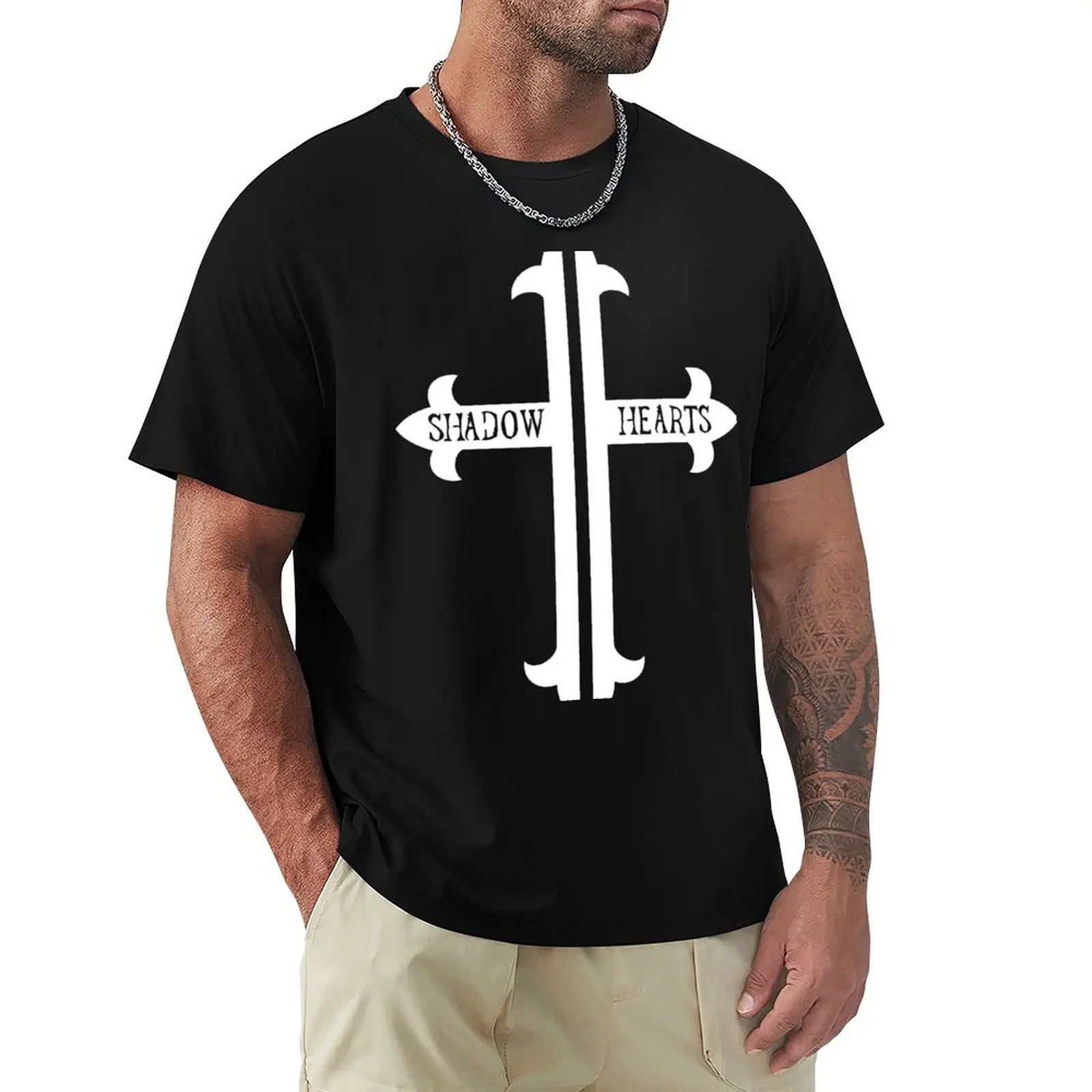 

Yuri's Cross T-Shirt summer top boys whites black t shirts for men