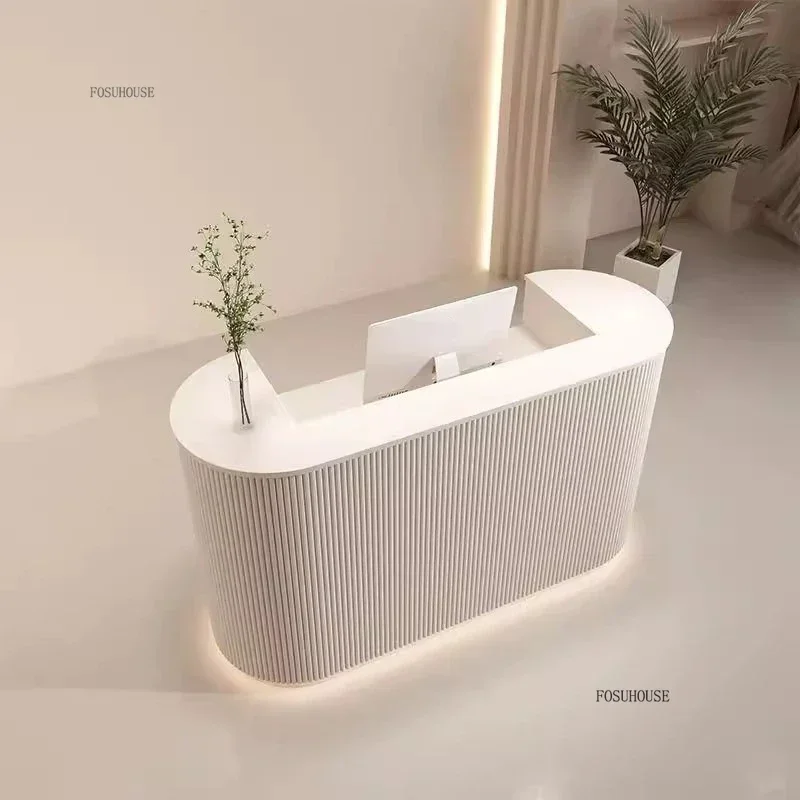 Nordic Office Reception Desks Clothing Store Cashier Counter Shop Small Beauty Salon Front Desk Counter Simple Nail Shop Bar AA