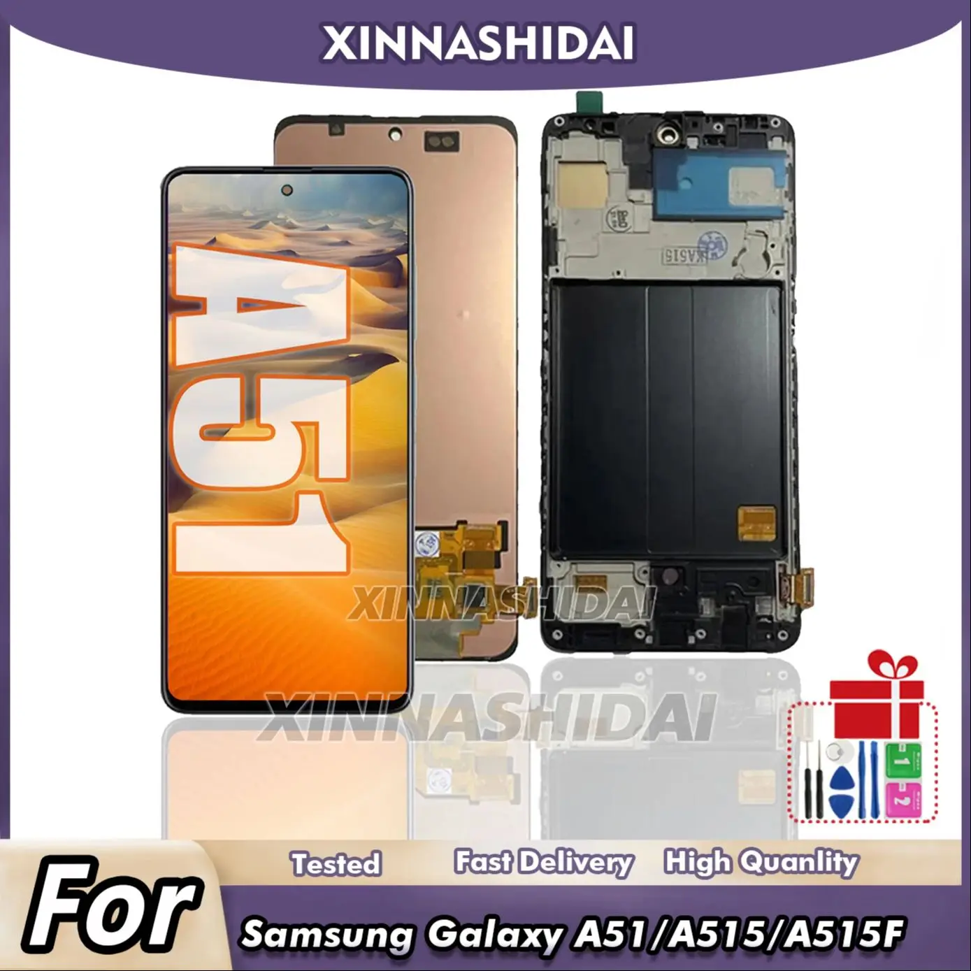 LCD 터치 스크린 디지타이저 어셈블리, 삼성 A51 SM-A515 SM-A515F LCD 디스플레이 교체