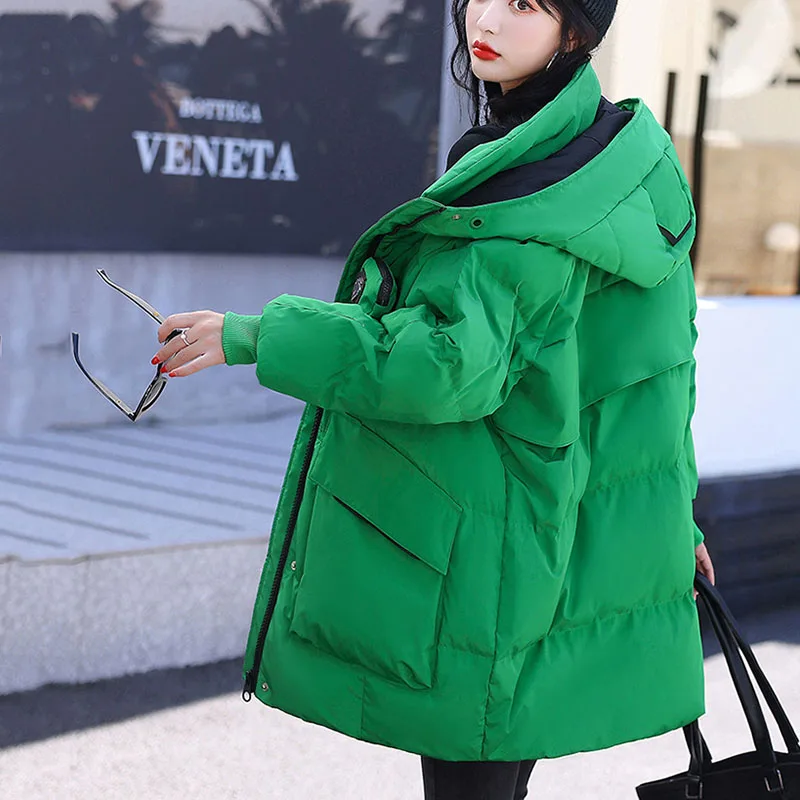 

White Duck Down Women's Down Jacket 2023 New Fashion High Quality Warm Hooded Thick Women's Down Jacket Female Overcoat NBH838