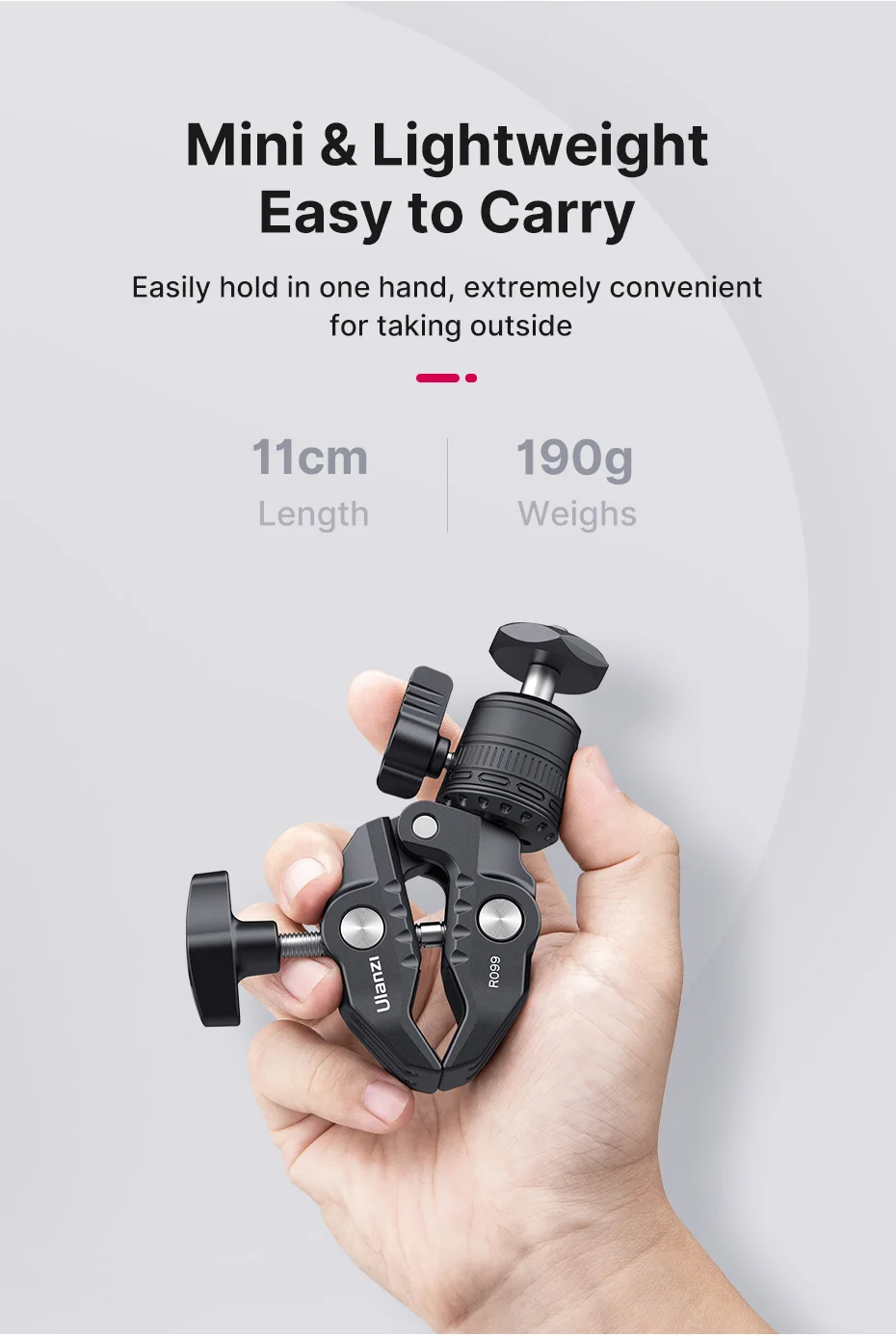 Ulanzi R099 مشبك مع 360 درجة صغيرة ل DSLR كاميرا Gopro