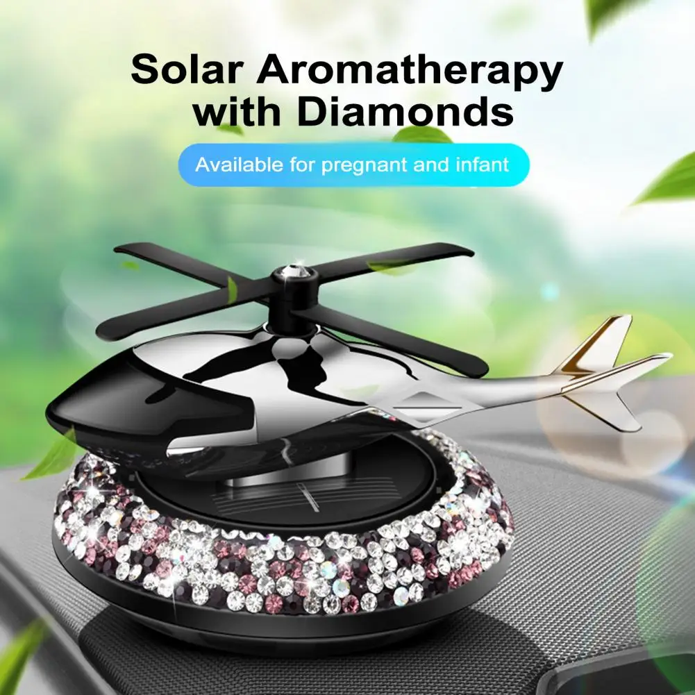 

Car Air Freshener Car Fragrance Diffuser Solar Faux Crystal Helicopter Perfume Ornament Solar Car Dashboard Aromatherapy Decor