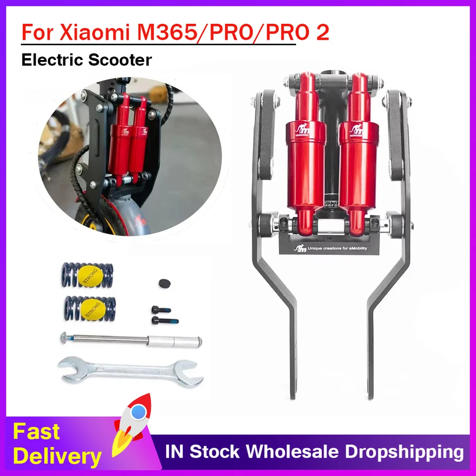 Amortisseur Double Suspension Monorim DM0 Pour Xiaomi M365 / Pro / 1S / Mi3 – Rouge