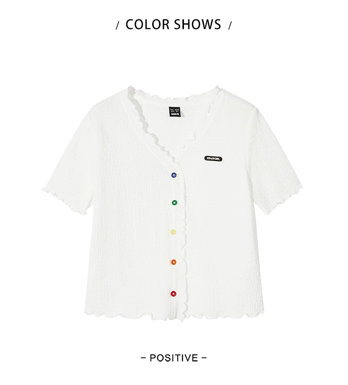 Short-Sleeved T-Shirt Women Short Textured Earrings Summer New Tight Knitted Cardigan Coat Tops