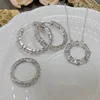 925 Sterling Silver Light Luxury Niche Design Sense Cross Zircon Ring Exquisite Bracelet Cross Round Necklace Women's Party Jewe 3