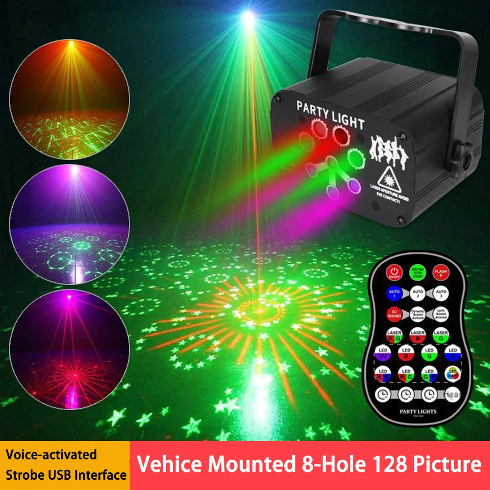 Outdoor LED Mini Laser Light Car Mounted Household  Projection Lamp USB Explosive Flash Off-road Vehicle Roof Light