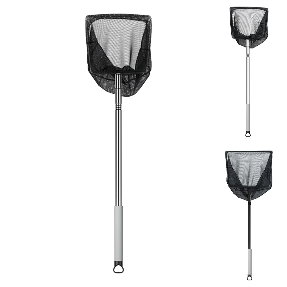 긴 손잡이가 있는 어항 낚시 그물, 개폐식 대용량 스테인리스 스틸 기어 장비, 생선 새우 잡기