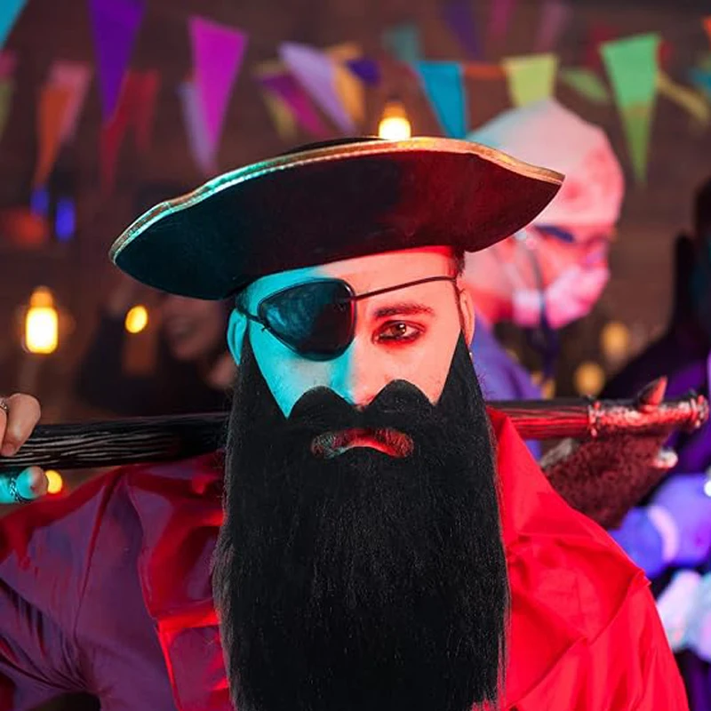 Barbe Finte E Baffi Per Halloween - Costume Divertente Uomo Per Feste E Cosplay - Foto 5