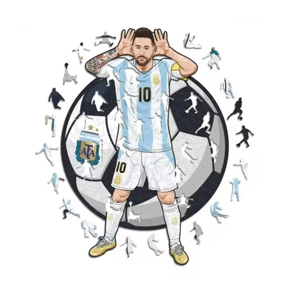 irregular Football Star Wooden Jigsaw Sports Stars Puzzle for Kids Adults Educational Fabulous Gift 300 Pcs DIY Puzzle Toys 4
