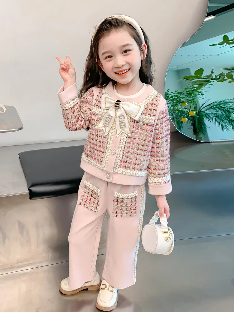 

Girls' Suit Autumn Clothing 2023 New Internet Celebrity Children Fashionable Stylish Baby Spring and Autumn Fried Street Childre