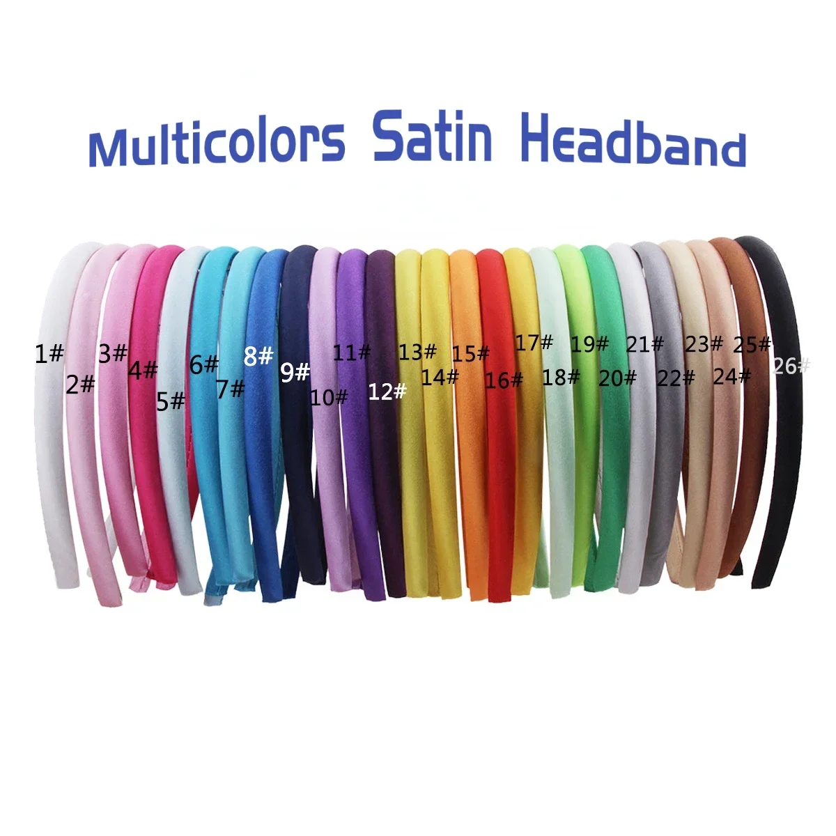 SIQUK 30 Pieces Black Satin Headbands 1 Inch Wide Non-slip