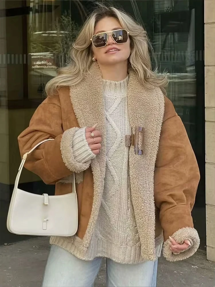 HH Autumn Women Vintage Turn Down Collar Coat Single Breasted Long Sleeve Jacket With Pockets Fashion High Street Outwear