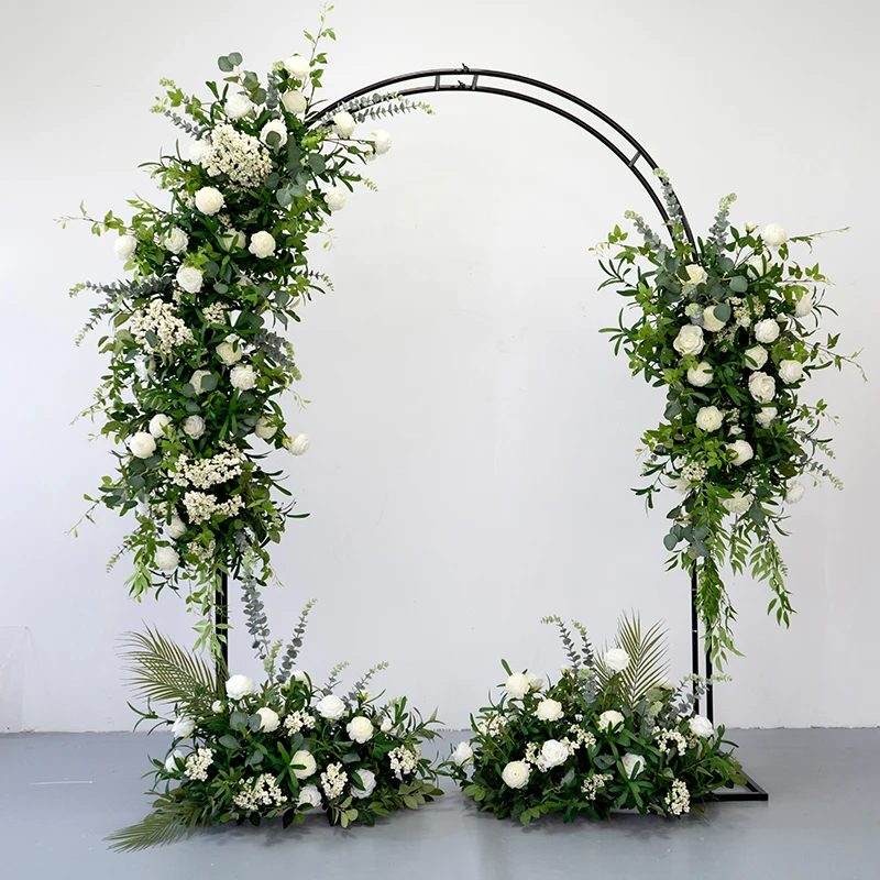 

Wedding White Flowers Green Willow Plant Jungle Party Hang Arch Decor Eucalyptus Leaf Event Banquet Arrangement Floor Floral Row