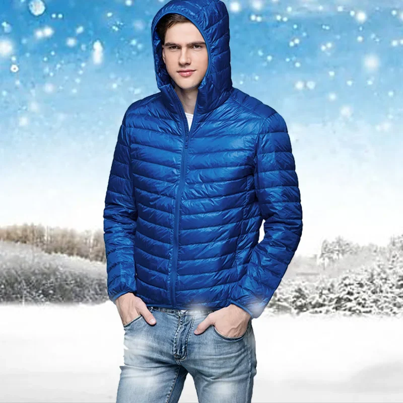 Duck Down Jacket Men Hooded Short Loose Oversized Hoody Ultra Light White Duck Down Jackets Warm Outwear Hoodies