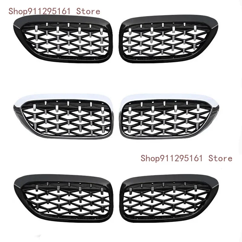 

For BMW 3 Series F30 F31 F35 2012 2013 2014 2015 2016 2017 Black Silver Car Front Central Grill Grille Cover Replacement 2pcs
