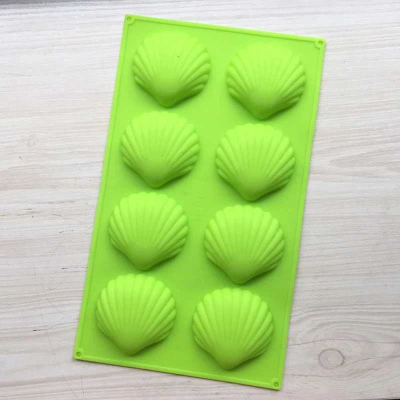 8Cavity Silicone Soap Mold Shell Soap Madeleines Cake Chocolate Cookies Mold Silicone for Making