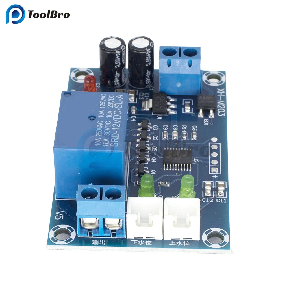 Water Level Switch Liquid Level Sensor Water Pump Controller DC 12V Automatic Water Level Sensor Controller Switch Liquid Level Detection Sensor Control Relay for Tower Tank Pool Pump Motor