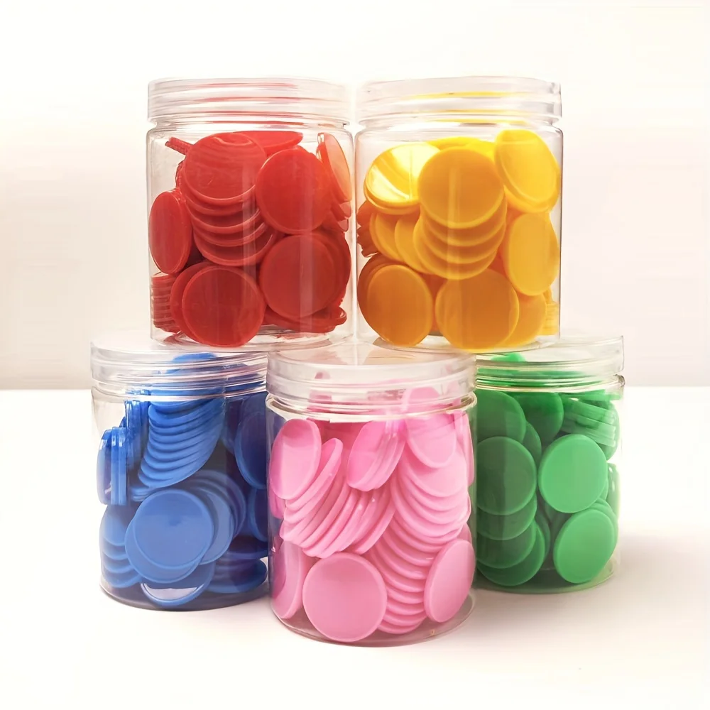 Plastic Math Counters 100 plastic counting chips-interactive learning educational mathematics teaching aids, multi-color plastic counters