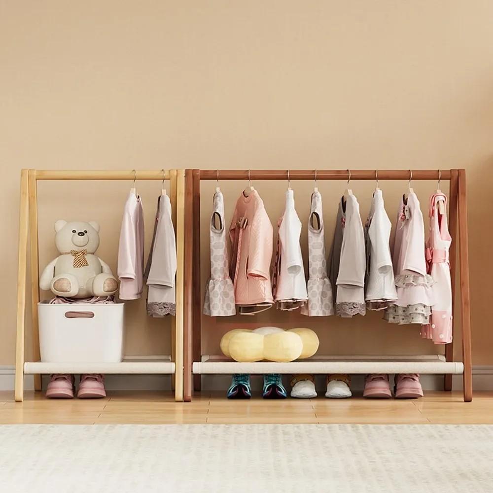 Floor Folding Clothes Hanger Bamboo Multifunctional Clothes Towel Racks Hallway Shoes Moistureproof Organizer Hanger Furniture clothes rack