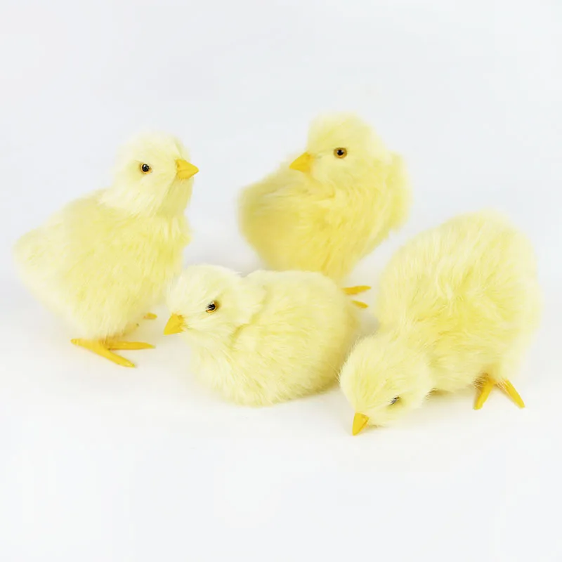 Easter Simulation Chick Plush Toy Realistic Furry Animal Doll Children Cognition Chicken Model Figurine Chicken Kids Gift Toy