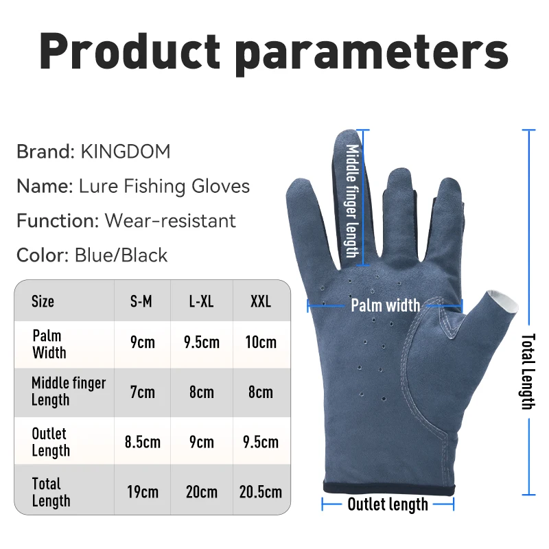 Kingdom Anti-Slip Gloves three finger High-quality Durable breathable  Comfort Fishing Gloves outdoor Sun protection gloves 1pair - AliExpress