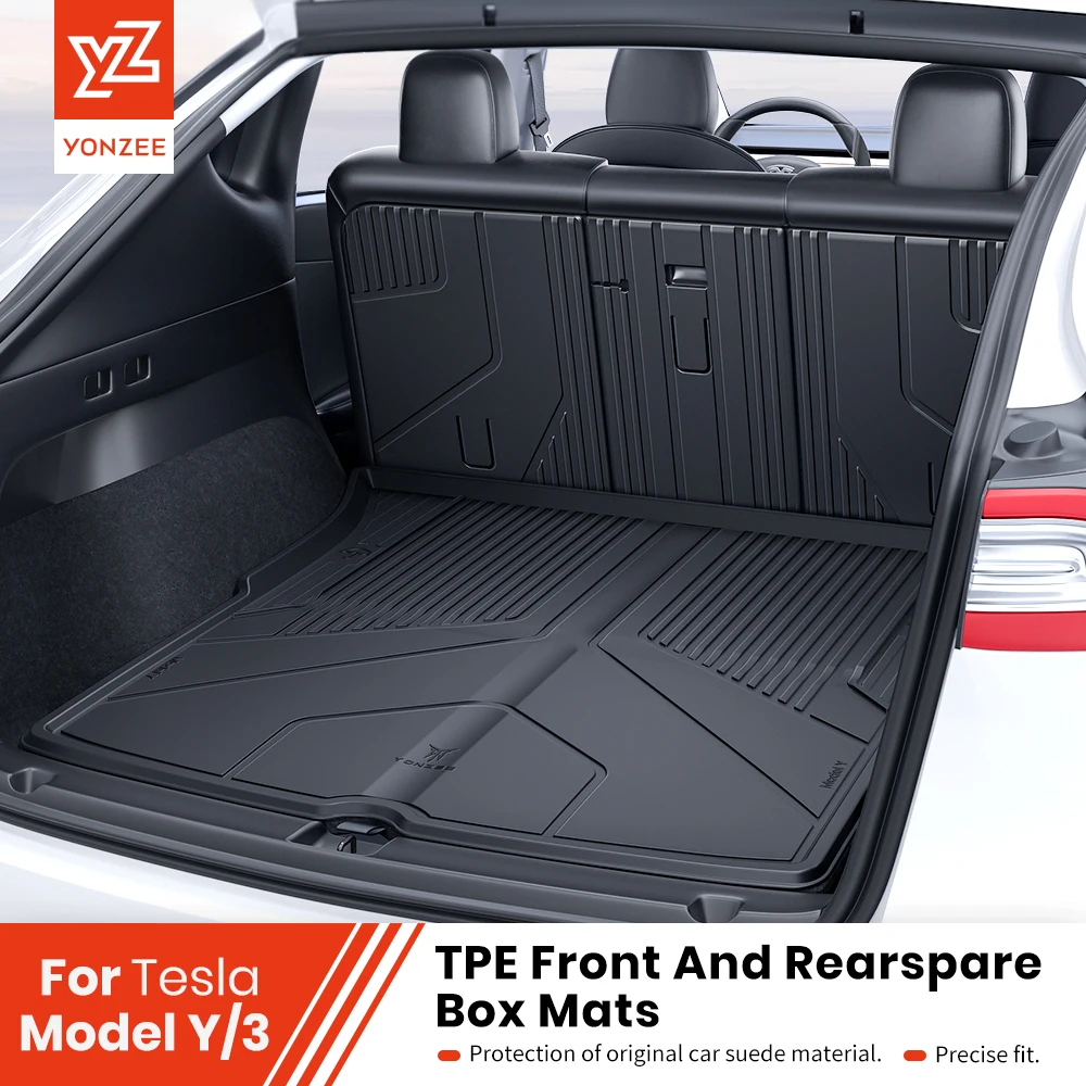 2021-2022 Tesla Model Y 7-Seat All-Weather Third Row Trunk Mat 3D MAXpider-Black main image 0