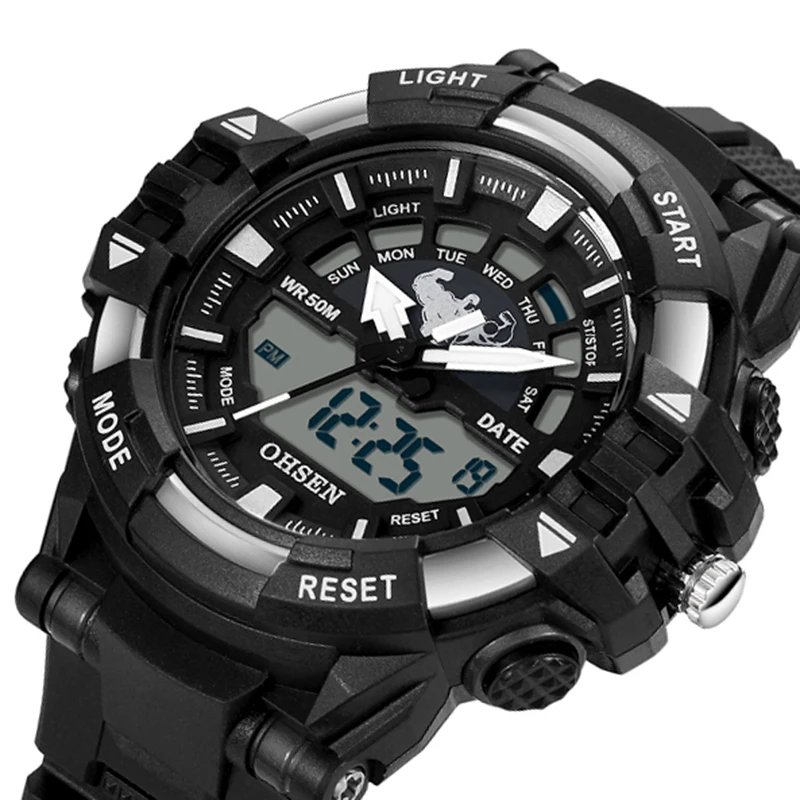 

OHSEN 2023 Men Sports Watch 50M Waterproof Swim Digital Quartz Wrist Watches Waterproof Military Male Clock Relogio Masculino