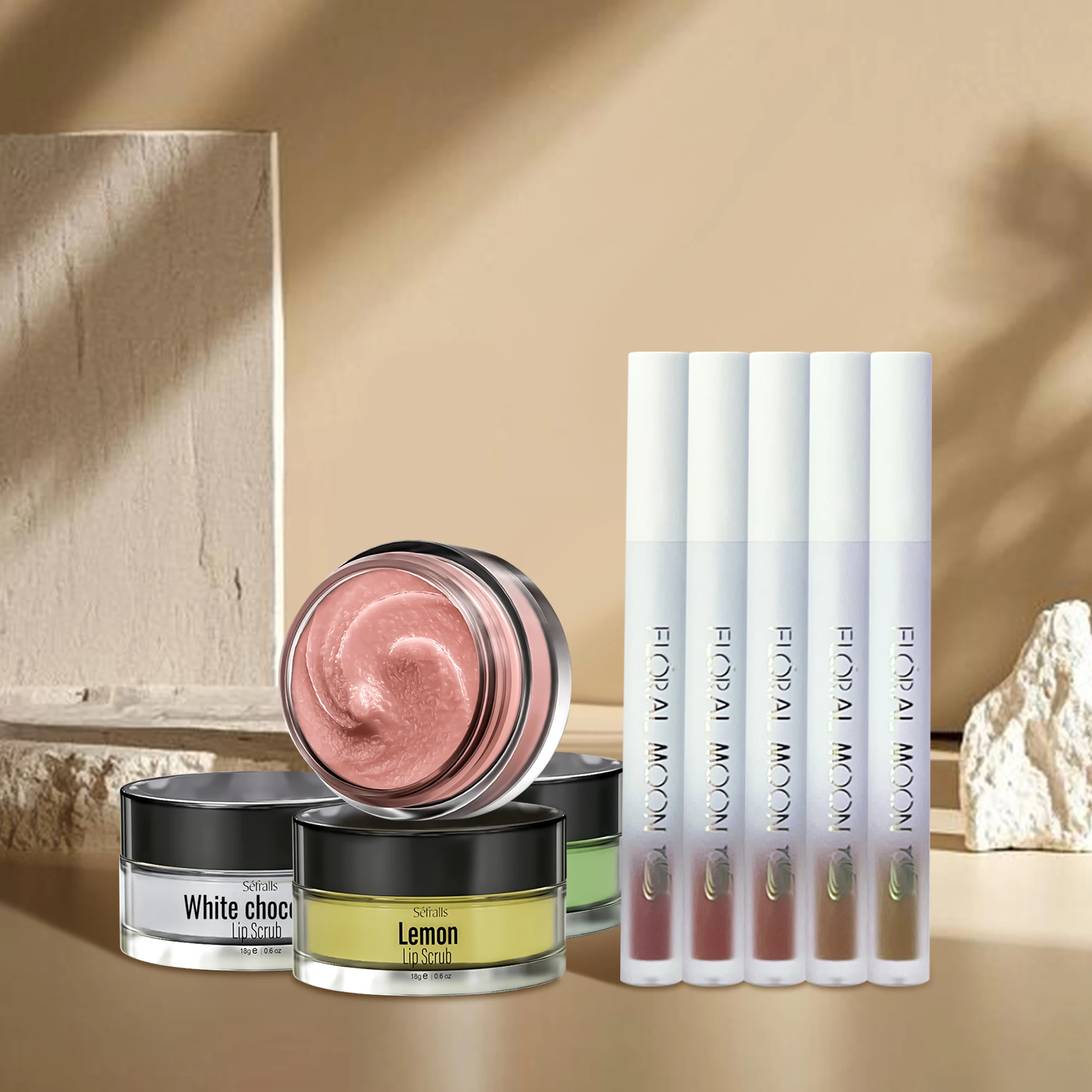 Mirror Gloss Lip Glaze Lip Scrub Non-Stick High Shine Plumping Hydrating Vegan Cruelty-Free 5pcs 4pcs