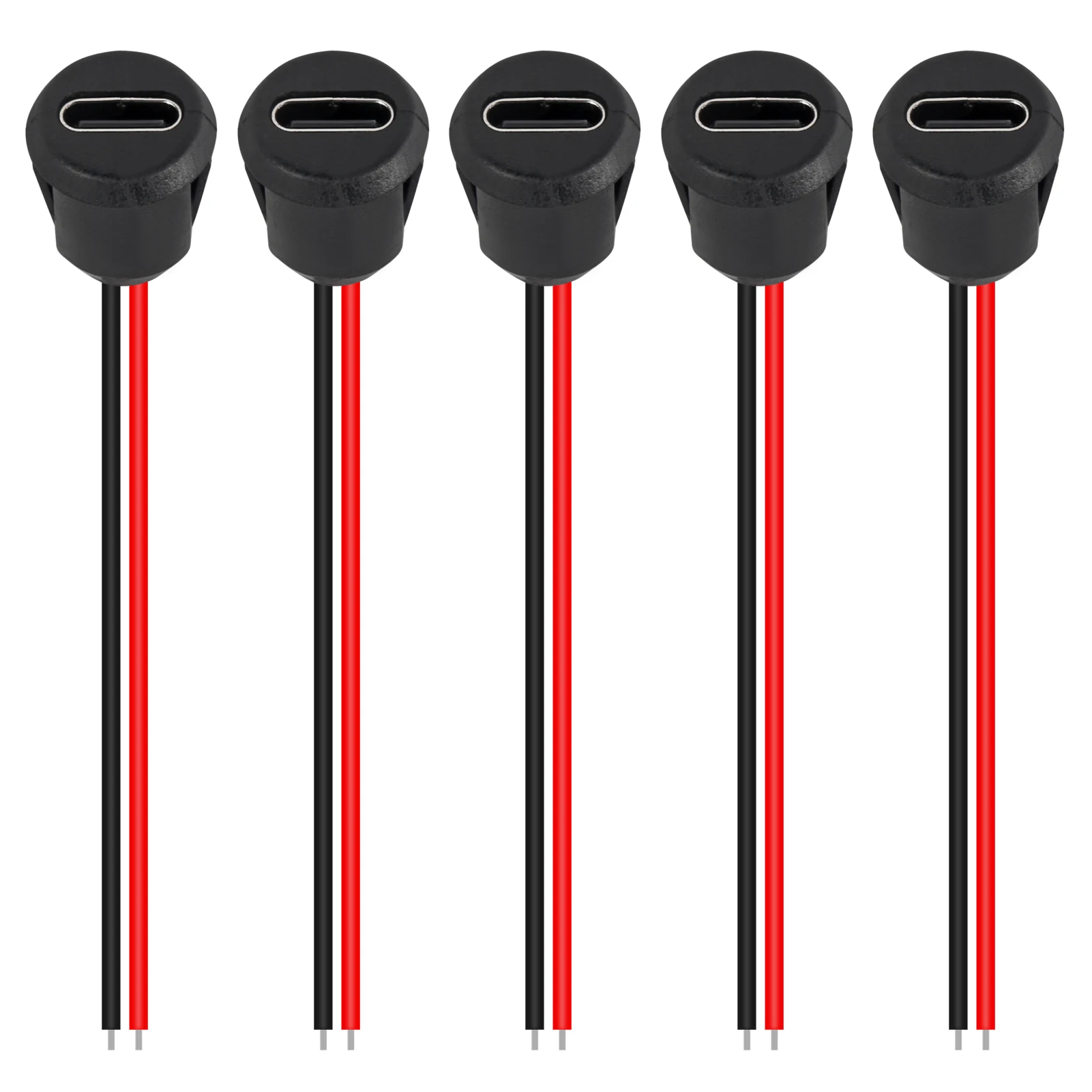 Connecteur USB type-c étanche à 2 broches, 5 pièces, avec prise femelle, prise de charge rapide, Port de chargement USB-C, prise de chargeur