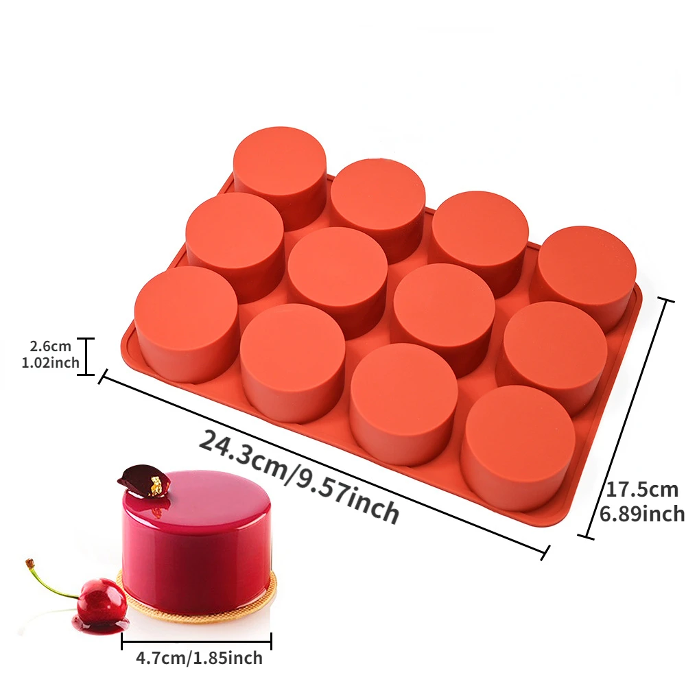 Cylinder Silicone Mold for Soap, Jelly, Pudding, Resin, and Chocolate Treats