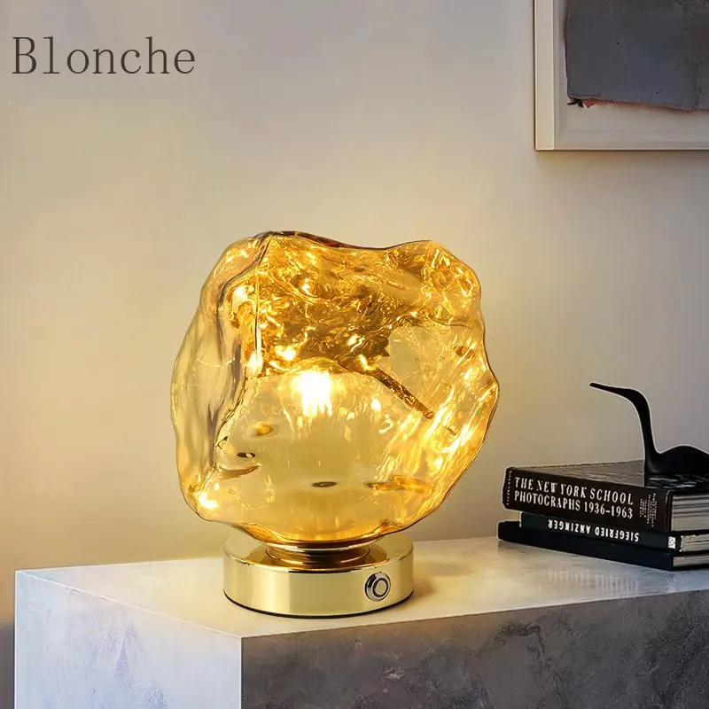 

Настольная лампа Lava в скандинавском стиле, дизайнерский стеклянный светильник для спальни, гостиной, ресторана, декоративная атмосферная лампа
