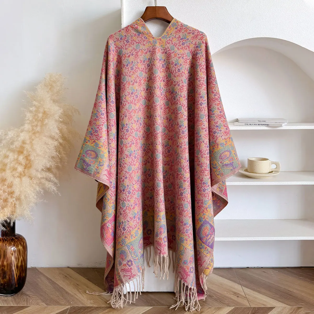 New Winter Women Poncho Warm National Style Large Shawl Paisley Print Thickening Blanket Luxury Scarf Female Cloak Pashmina